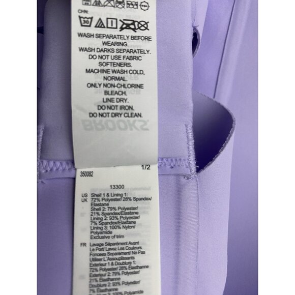 Brooks 30A/B Run Drive Interlace Violet Dash Sports Bra Compression Woven Wickin - Picture 8 of 10